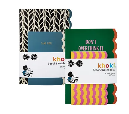 Patterned Soft Cover Notebooks, Set Of 2