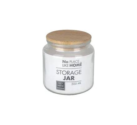 Bamboo Lid, Glass Storage Jar,500ml