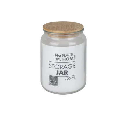 Bamboo Lid, Glass Storage Jar,700ml