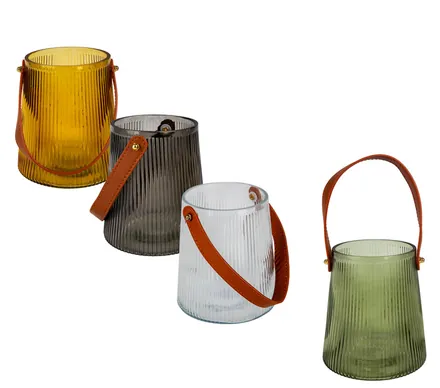 Glass Vase, With Handle Assorted, 15cm