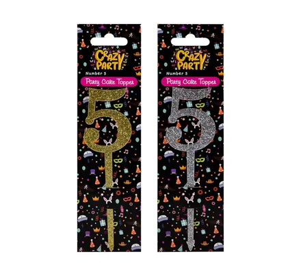 Cake Topper,Birthday Number 5 , 1-Piece