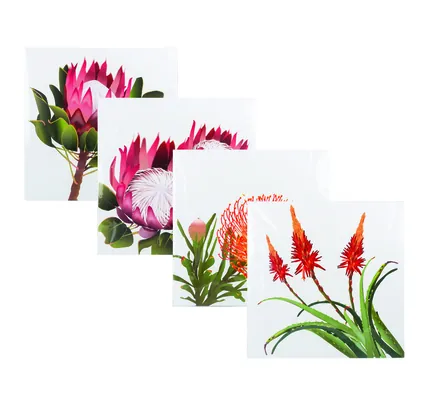 Wall Plaque Canvas Protea, 30 X 30cm