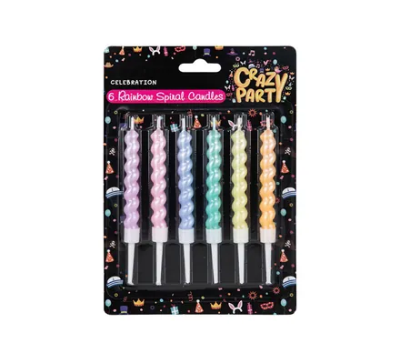 Birthday Candles Rainbow Spiral