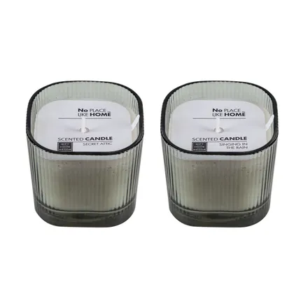 Scented Candle,In Glass Holder Grey