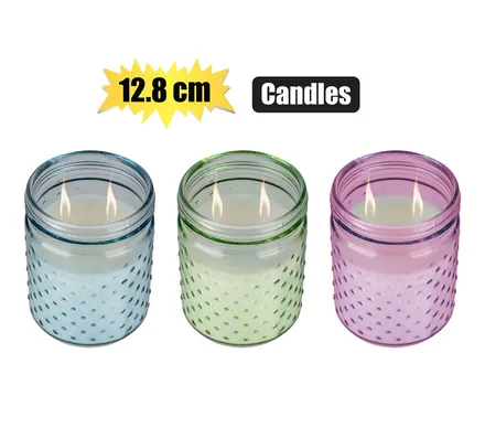 Scented Candle, In Glass Holder, 12.8cm