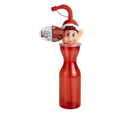 Elf Water Bottle With Straw 450ml
