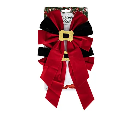 Xmas Tree Decor Black/Red Bows