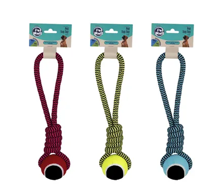 Dog Tug Toy With Tennis Ball, 31cm
