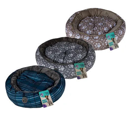 Pet Bed Round With Reversable Cushion