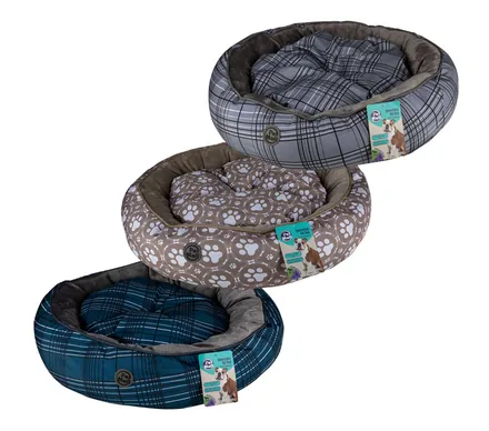 Pet Bed Round With Reversable Cushion