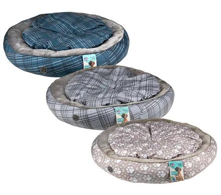Pet Bed Round With Reversable Cushion