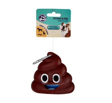 Pet Clean Up Bags In Poop Shaped Holder