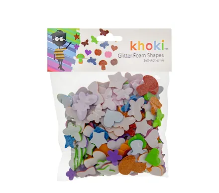 Glitter Foam Shapes, Assorted