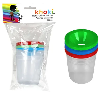 Non Spill Paint Pots, 3-Piece