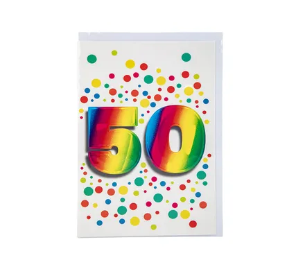 Milestone Birthday Card & Envelope 50