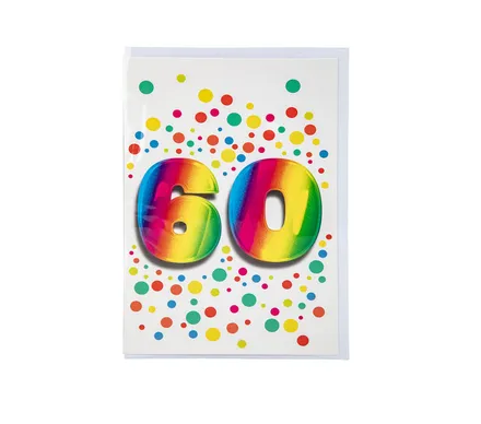 Milestone Birthday Card & Envelope 60