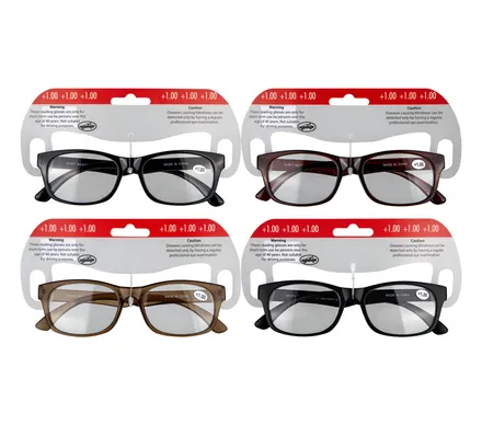 Reading Glasses +1, Basics,Plastic Frame