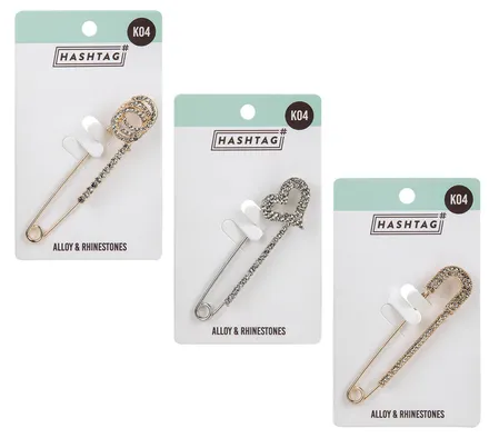 Brooch 7.5cm Diamante Assorted