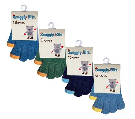 Kids Winter Knit Gloves Two Tone