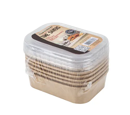 Kraft Paper Bowl With Lid, 6 Pack