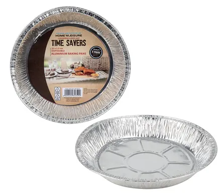 Foil Tart Dishes, 22cm Diameter, 2-Piece