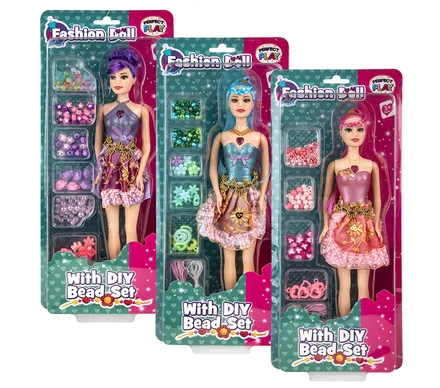 Fashion Doll With Accessory Bead Set