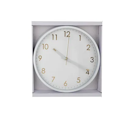 Plastic Round Wall Clock, 30cm White