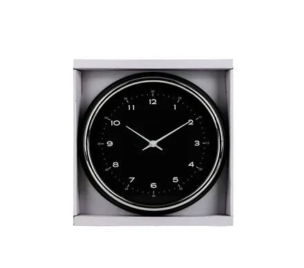 Plastic Round Wall Clock, 35cm Black