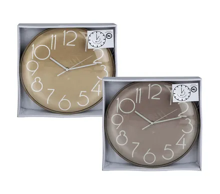 Round Wall Clock With Curved Glass
